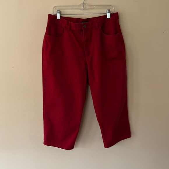 Lauren Jeans Company Ralph Lauren Red Cropped Jeans Size 14 - Picture 1 of 12